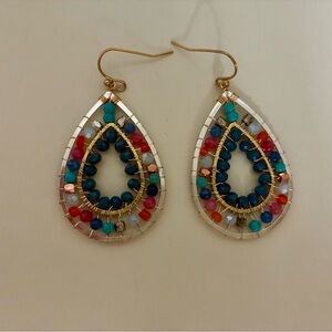 Colorful Beaded Teardrop Earrings